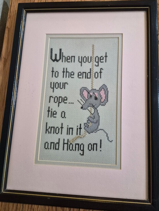 Other - Framed Vintage Cross-Stitch artwork likely titled "Rupert"